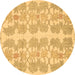 Round Abstract Brown Modern Rug, abs1216brn