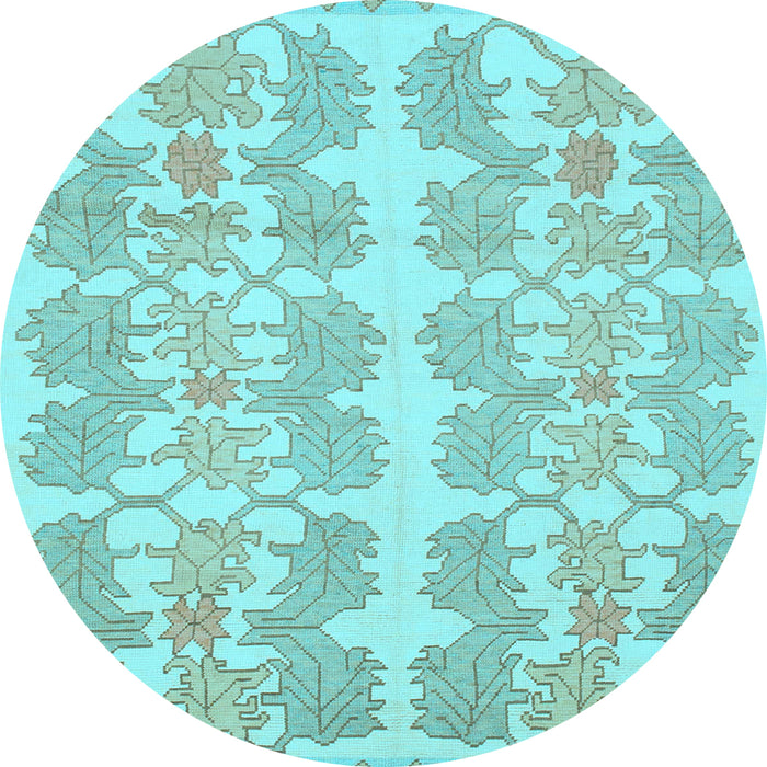 Round Abstract Light Blue Modern Rug, abs1216lblu