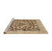 Sideview of Machine Washable Abstract Brown Sugar Brown Rug, wshabs1217