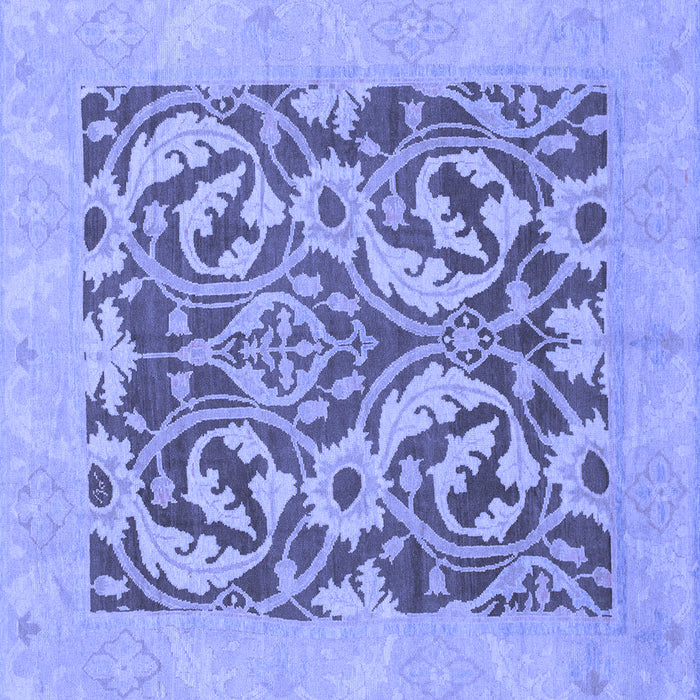 Square Machine Washable Abstract Blue Modern Rug, wshabs1217blu