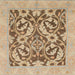 Square Machine Washable Abstract Brown Sugar Brown Rug, wshabs1217