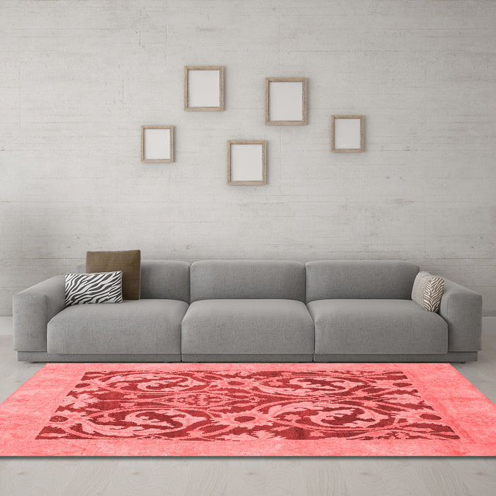 Modern Red Washable Rugs
