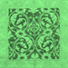 Square Abstract Emerald Green Modern Rug, abs1217emgrn