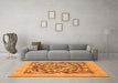 Machine Washable Abstract Orange Modern Area Rugs in a Living Room, wshabs1217org