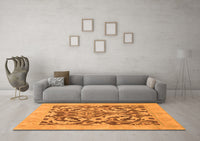 Machine Washable Abstract Orange Modern Rug, wshabs1217org