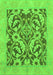 Machine Washable Abstract Green Modern Area Rugs, wshabs1217grn