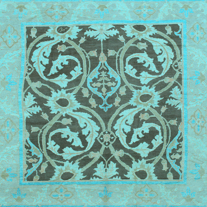 Square Machine Washable Abstract Light Blue Modern Rug, wshabs1217lblu