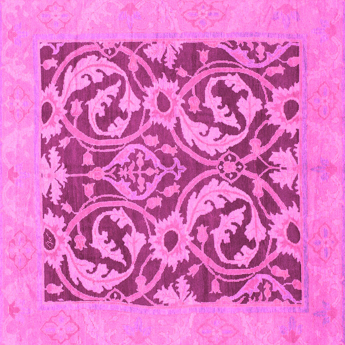 Square Machine Washable Abstract Pink Modern Rug, wshabs1217pnk
