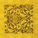 Square Machine Washable Abstract Yellow Modern Rug, wshabs1217yw