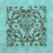 Square Abstract Light Blue Modern Rug, abs1217lblu