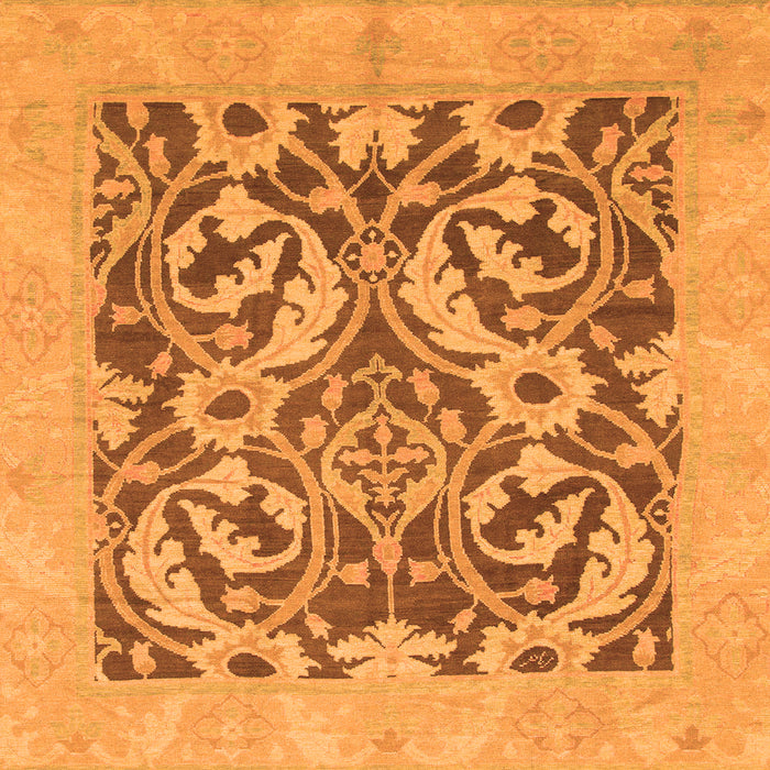 Square Machine Washable Abstract Orange Modern Area Rugs, wshabs1217org
