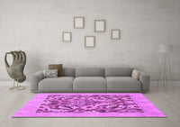 Machine Washable Abstract Purple Modern Rug, wshabs1217pur