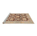 Sideview of Machine Washable Abstract Rust Pink Rug, wshabs1218