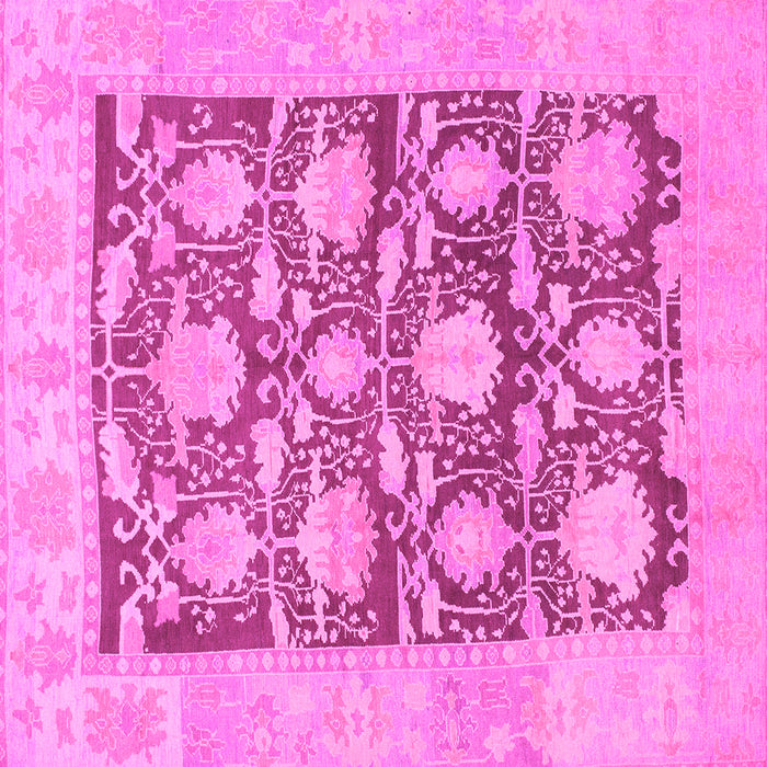 Square Machine Washable Abstract Pink Modern Rug, wshabs1218pnk