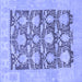 Square Abstract Blue Modern Rug, abs1218blu