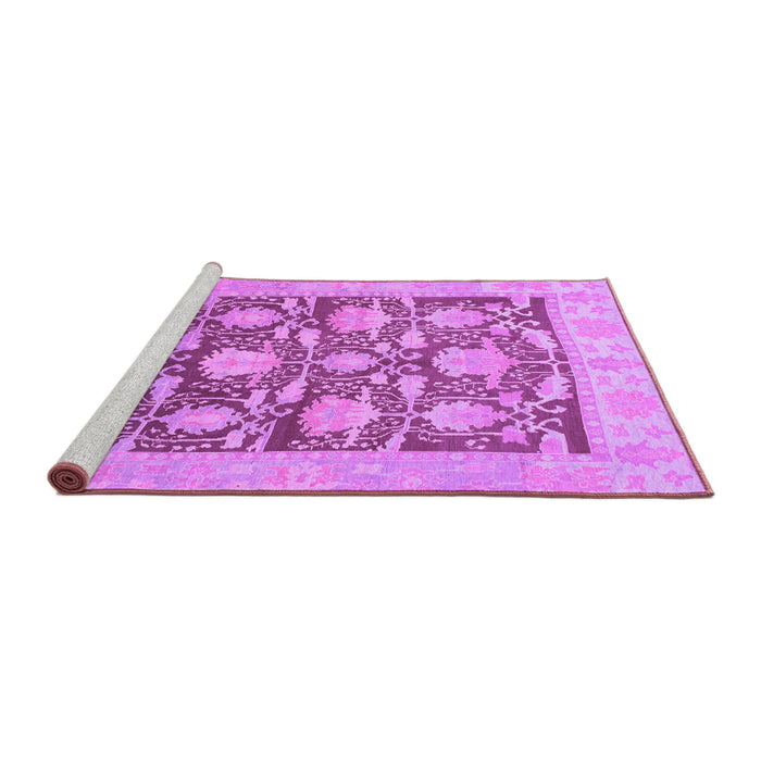 Sideview of Machine Washable Abstract Purple Modern Area Rugs, wshabs1218pur
