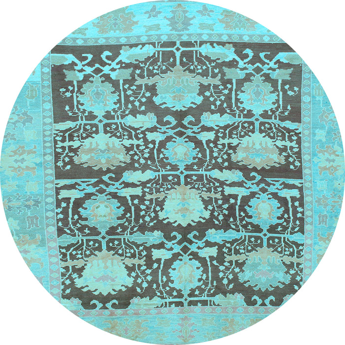 Round Machine Washable Abstract Light Blue Modern Rug, wshabs1218lblu