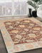 Abstract Rust Pink Modern Rug in Family Room, abs1218