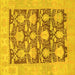 Square Machine Washable Abstract Yellow Modern Rug, wshabs1218yw