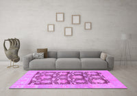 Machine Washable Abstract Purple Modern Rug, wshabs1218pur