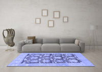 Machine Washable Abstract Blue Modern Rug, wshabs1218blu