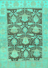 Abstract Turquoise Modern Rug, abs1218turq