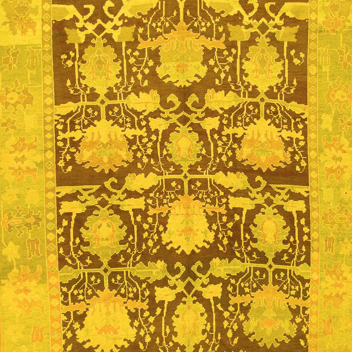 Machine Washable Abstract Yellow Modern Rug, wshabs1218yw