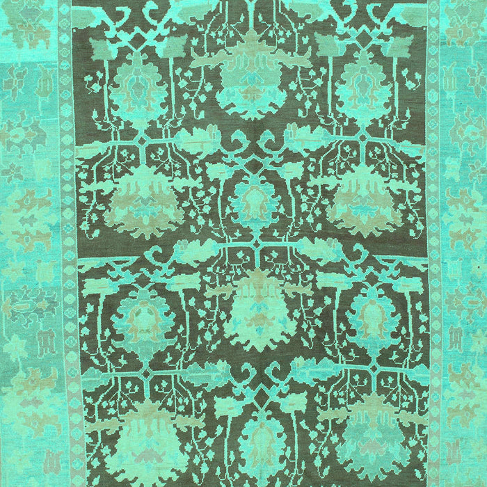 Machine Washable Abstract Turquoise Modern Area Rugs, wshabs1218turq