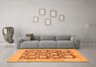 Machine Washable Abstract Orange Modern Area Rugs in a Living Room, wshabs1218org