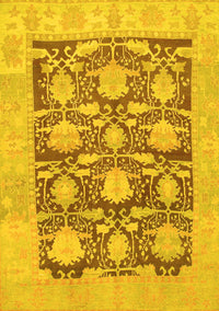 Abstract Yellow Modern Rug, abs1218yw