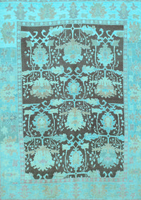 Abstract Light Blue Modern Rug, abs1218lblu