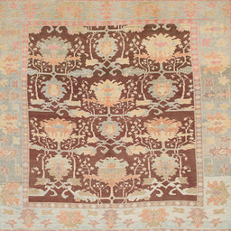 Square Abstract Rust Pink Modern Rug, abs1218