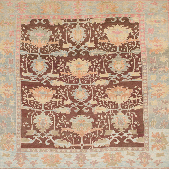 Square Abstract Rust Pink Modern Rug, abs1218