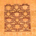 Square Machine Washable Abstract Orange Modern Area Rugs, wshabs1218org