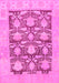 Machine Washable Abstract Pink Modern Rug, wshabs1218pnk