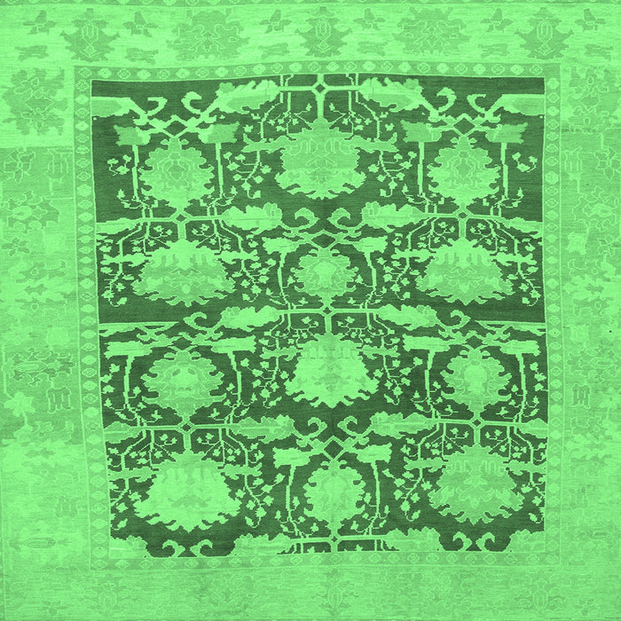 Square Abstract Emerald Green Modern Rug, abs1218emgrn