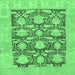 Square Abstract Emerald Green Modern Rug, abs1218emgrn