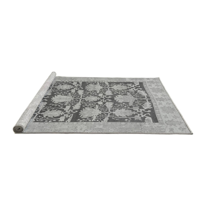 Sideview of Machine Washable Abstract Gray Modern Rug, wshabs1218gry