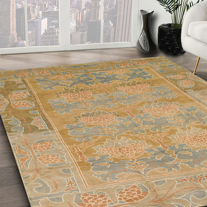 Machine Washable Abstract Cinnamon Brown Rug in a Family Room, wshabs1219