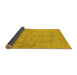 Sideview of Abstract Yellow Modern Rug, abs1219yw