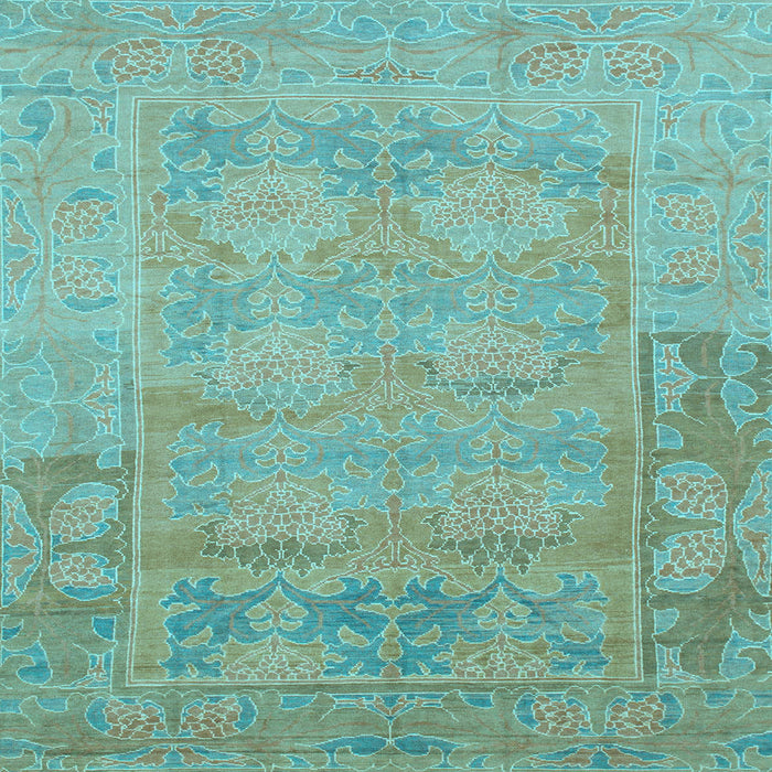 Square Machine Washable Abstract Light Blue Modern Rug, wshabs1219lblu