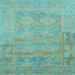 Square Machine Washable Abstract Light Blue Modern Rug, wshabs1219lblu