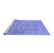Sideview of Machine Washable Abstract Blue Modern Rug, wshabs1219blu