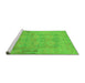 Sideview of Machine Washable Abstract Green Modern Area Rugs, wshabs1219grn