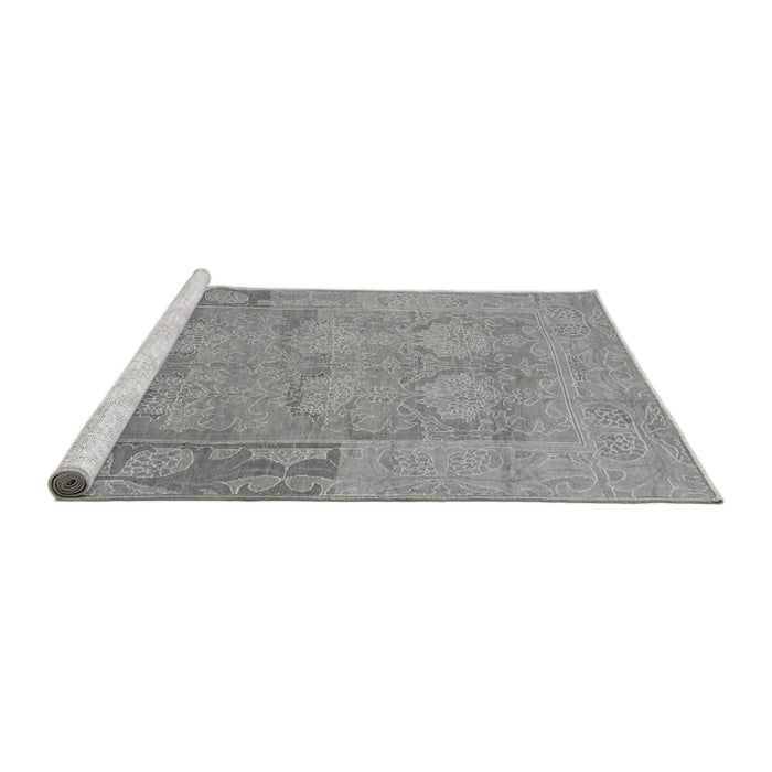 Sideview of Machine Washable Abstract Gray Modern Rug, wshabs1219gry
