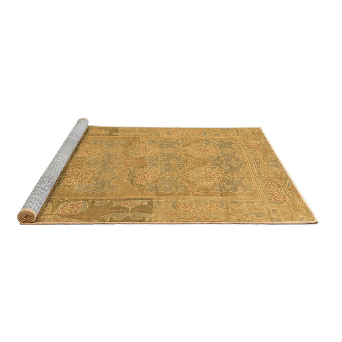 Sideview of Machine Washable Abstract Brown Modern Rug, wshabs1219brn