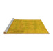 Sideview of Machine Washable Abstract Yellow Modern Rug, wshabs1219yw