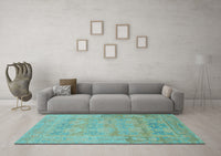 Machine Washable Abstract Light Blue Modern Rug, wshabs1219lblu