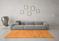 Machine Washable Abstract Orange Modern Rug, wshabs1219org