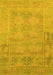 Machine Washable Abstract Yellow Modern Rug, wshabs1219yw